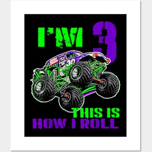 Monster Trucks Are My Jam 3Rd Birthday Boy 3 Years Old Posters and Art